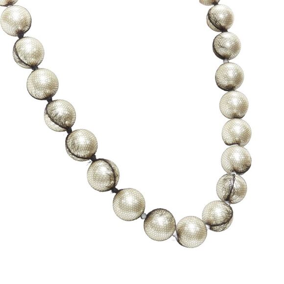 Lanvin Alber Elbaz pearl mesh ribbon wrap princess necklace
